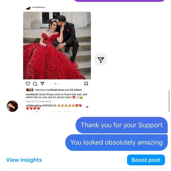 Red Sequin Heavy Lacrosse Back Ball Gown Wedding Dress - Picture 12 of 12